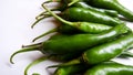 View of Indian fresh green chillies isolated Royalty Free Stock Photo