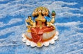 Indian Hindu Goddess Saraswati wall art in a temple Royalty Free Stock Photo