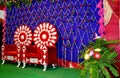 View of Indian marriage decoration with chair Royalty Free Stock Photo