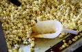 Close-up View of Indian street food machine made popcorn