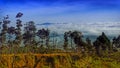 View Indonesian Nature with ocean of clouds at Temanggung Central Java Indonesia Royalty Free Stock Photo