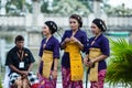 View of Indonesian women wearing traditional Balinese dress