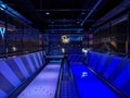 View of Indoor Duckpin Bowling Game at Roxy Lanes Bar Royalty Free Stock Photo