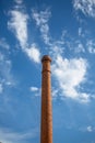 View of a industrial chimney made with orange massive brick Royalty Free Stock Photo