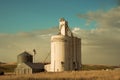 Grain elevator seen from wheat farm in the Palouse Washington state Royalty Free Stock Photo