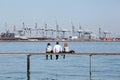 View of the industrial harbor of Aarhus, Denmark Royalty Free Stock Photo