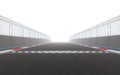 View of the infinity empty asphalt international race track, 3d rendering Royalty Free Stock Photo