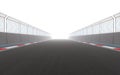 View of the infinity empty asphalt international race track, 3d rendering Royalty Free Stock Photo