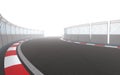 View of the infinity empty asphalt international race track, 3d rendering Royalty Free Stock Photo