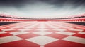 View of the infinity empty asphalt international race track, digital imaging retouch and montage background. Royalty Free Stock Photo