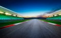 View of the infinity empty asphalt international race track Royalty Free Stock Photo