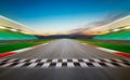 View of the infinity empty asphalt international race track Royalty Free Stock Photo