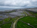 view on Inishmore stonewalls from above Royalty Free Stock Photo