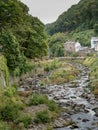 East Lyn River, Lynmouth, Exmoor, Devon, England. Royalty Free Stock Photo