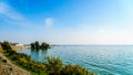 View of the inland sea named IJselmeer from the historic fishing village of Urk in the Netherlands Royalty Free Stock Photo