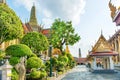 View of inner court of Temple of Emerald Buddha in Bangkok Royalty Free Stock Photo