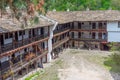 view of an inner courtyard of the famous troyan monastery in Bul Royalty Free Stock Photo