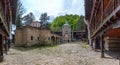 view of an inner courtyard of the famous troyan monastery in Bul Royalty Free Stock Photo