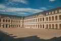 View of the inner courtyard of the Les Invalides Palace with old cannons in a sunny day at Paris. Royalty Free Stock Photo