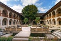 View of the inner courtyard of Upper caravanserai in Sheki. Azerbaijan Royalty Free Stock Photo