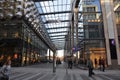 View of the inner glass gallery of a modern store.