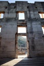 View from inside of the ancient library of celsus in Ephesus, Turkey Royalty Free Stock Photo