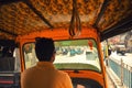 View from the inside of an auto-rickshaw in West Bengal, India