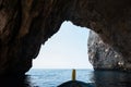 View from inside the Blue Grotto sea cave. Malta