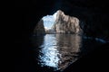 View from inside the Blue Grotto sea cave. Malta Royalty Free Stock Photo