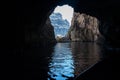 View from inside the Blue Grotto sea cave. Malta Royalty Free Stock Photo