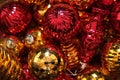 View inside a box full of Christmas balls Royalty Free Stock Photo