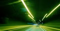 View from inside the car at the tunnel interior Royalty Free Stock Photo