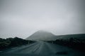 Icelandic epic road scenery from car window Royalty Free Stock Photo