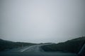 Icelandic epic road scenery from car window Royalty Free Stock Photo