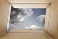 View from inside a cardboard box Royalty Free Stock Photo