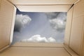 View from inside a cardboard box Royalty Free Stock Photo