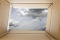 View from inside a cardboard box Royalty Free Stock Photo