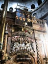 A view of the inside of the Church of the Holy Sepulchre in Jerusalem Royalty Free Stock Photo