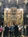 A view of the inside of the Church of the Holy Sepulchre Royalty Free Stock Photo