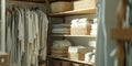 Closet with Clothes and Baskets Royalty Free Stock Photo