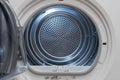 View inside of a clothes dryer, close up. Empty tumble dryer Royalty Free Stock Photo