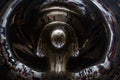 A View Inside The Cloud Gate Sculpture, The Bean, in Chicago During The Day Royalty Free Stock Photo