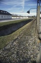 View from inside of Dachau concentration camp memorial Royalty Free Stock Photo