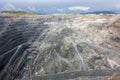 View of the inside of a deep magnesite quarry Royalty Free Stock Photo