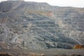 View of the inside of a deep magnesite quarry Royalty Free Stock Photo