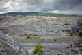 View of the inside of a deep magnesite quarry Royalty Free Stock Photo