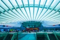 View inside EstaÃÂ§ÃÂ£o do Oriente, eastern station gare in Lisboa, Portugal Royalty Free Stock Photo