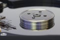 HDD - inside view Royalty Free Stock Photo
