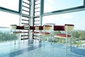 View inside a modern office wit glass windows building Royalty Free Stock Photo