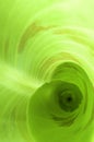 View inside a new green banana leaf, green background Royalty Free Stock Photo